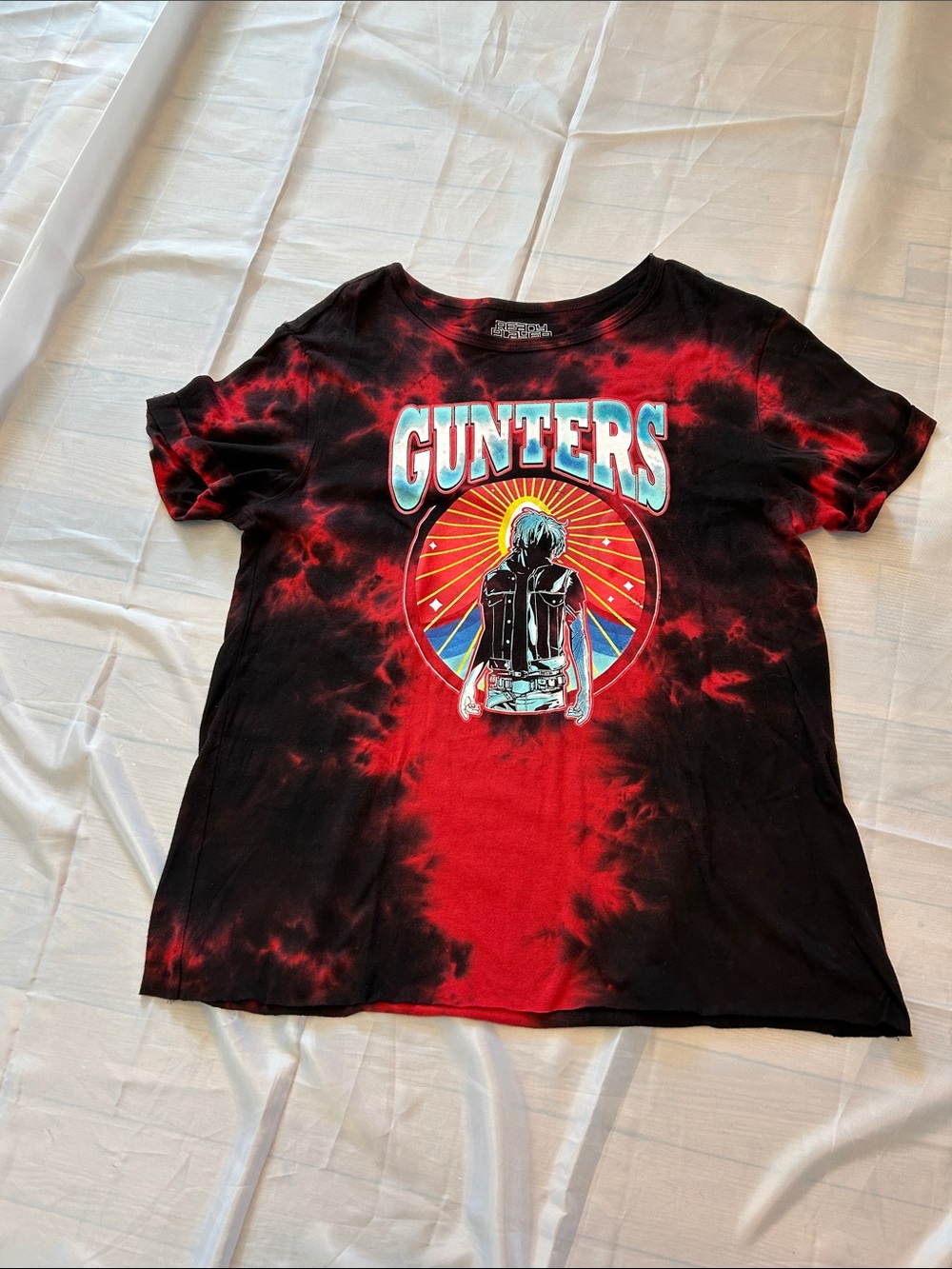 Gunters Red & Black Tie-Dye Graphic Kids Short Sleeve Tee